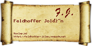 Feldhoffer Jolán névjegykártya